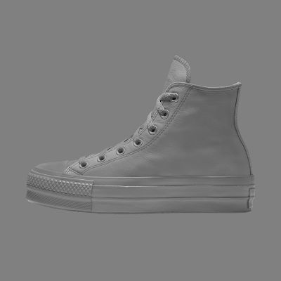 Custom Leather Platform Chuck Taylor All Star High Top White