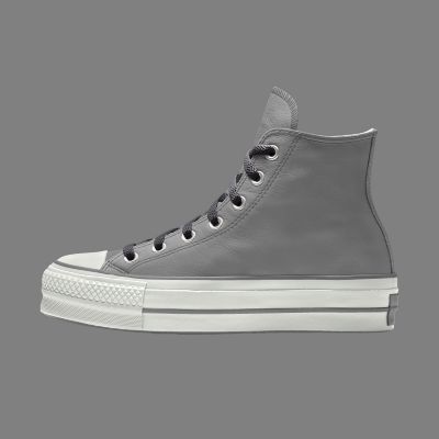 Custom Leather Platform Chuck Taylor All Star High Top White