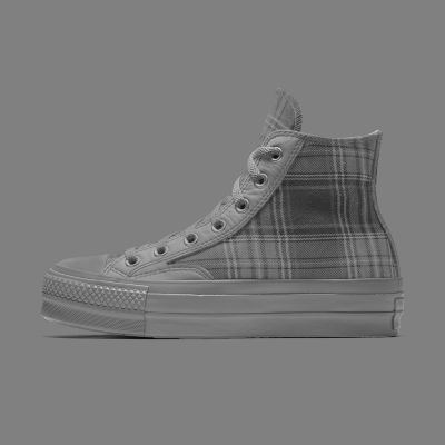 Custom Hacked Plaid Platform Chuck Taylor All Star High Top Yellow