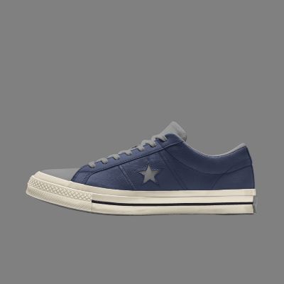 Custom Hi-Vis Suede One Star Low Top Blue